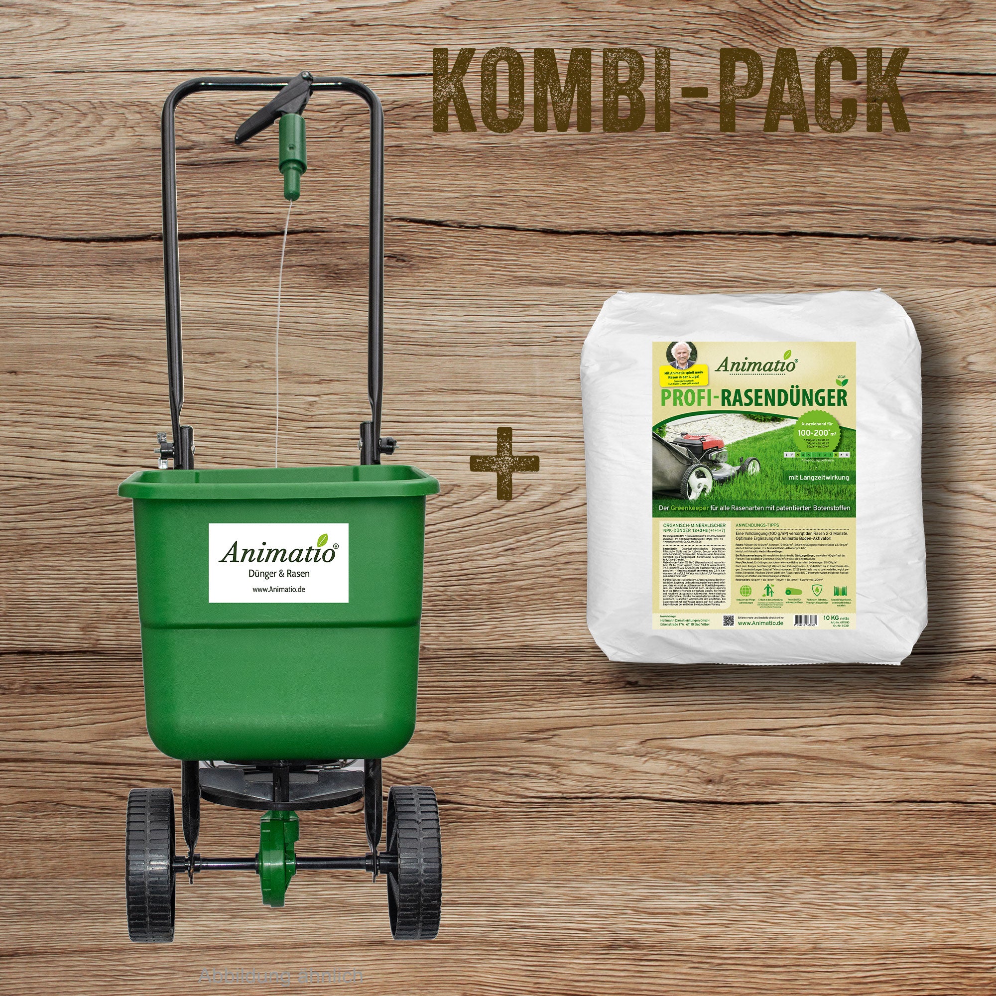 Kombi-Pack: Animatio Blitz Tellerstreuer</br> + 10 kg Profi Rasendünger